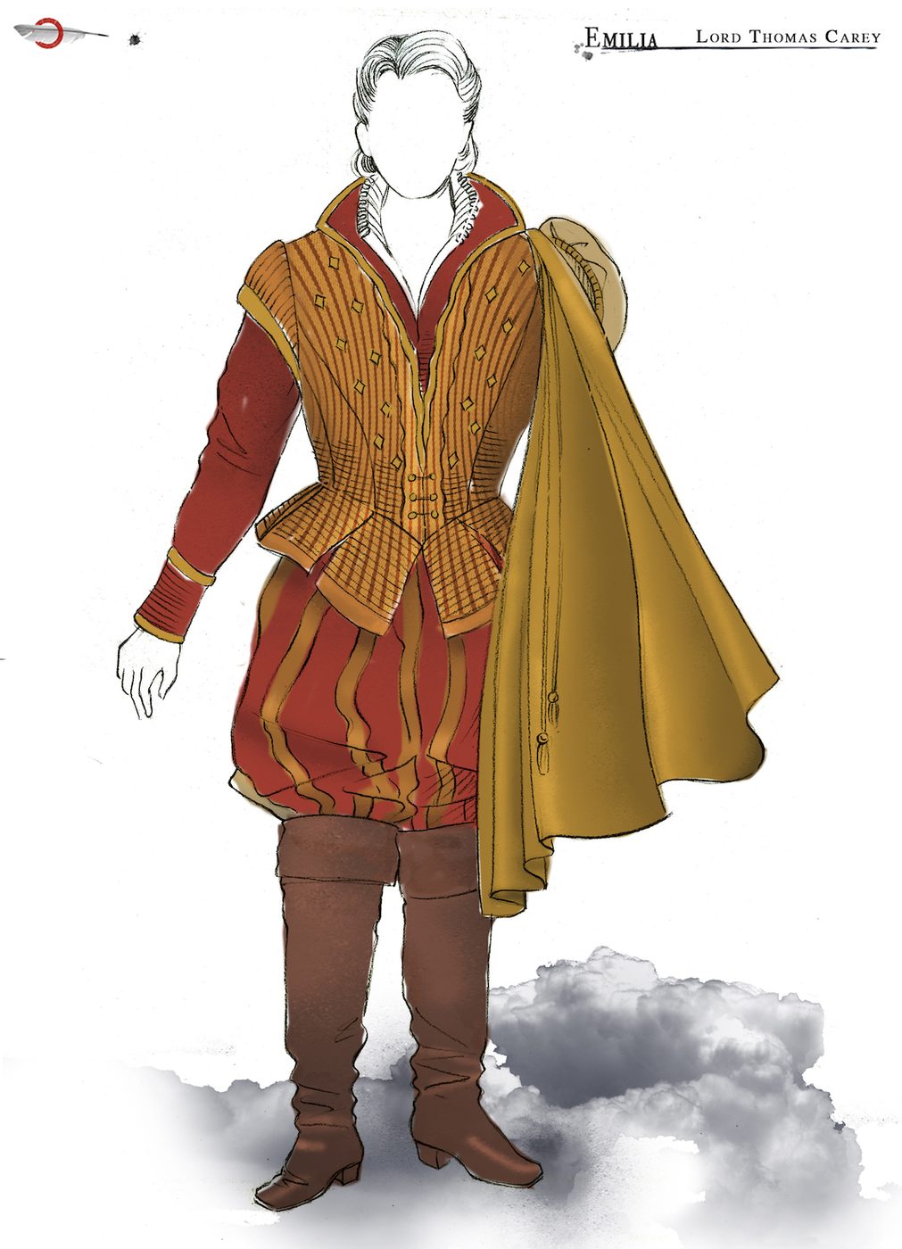 A sketch of a male Elizabethan costume