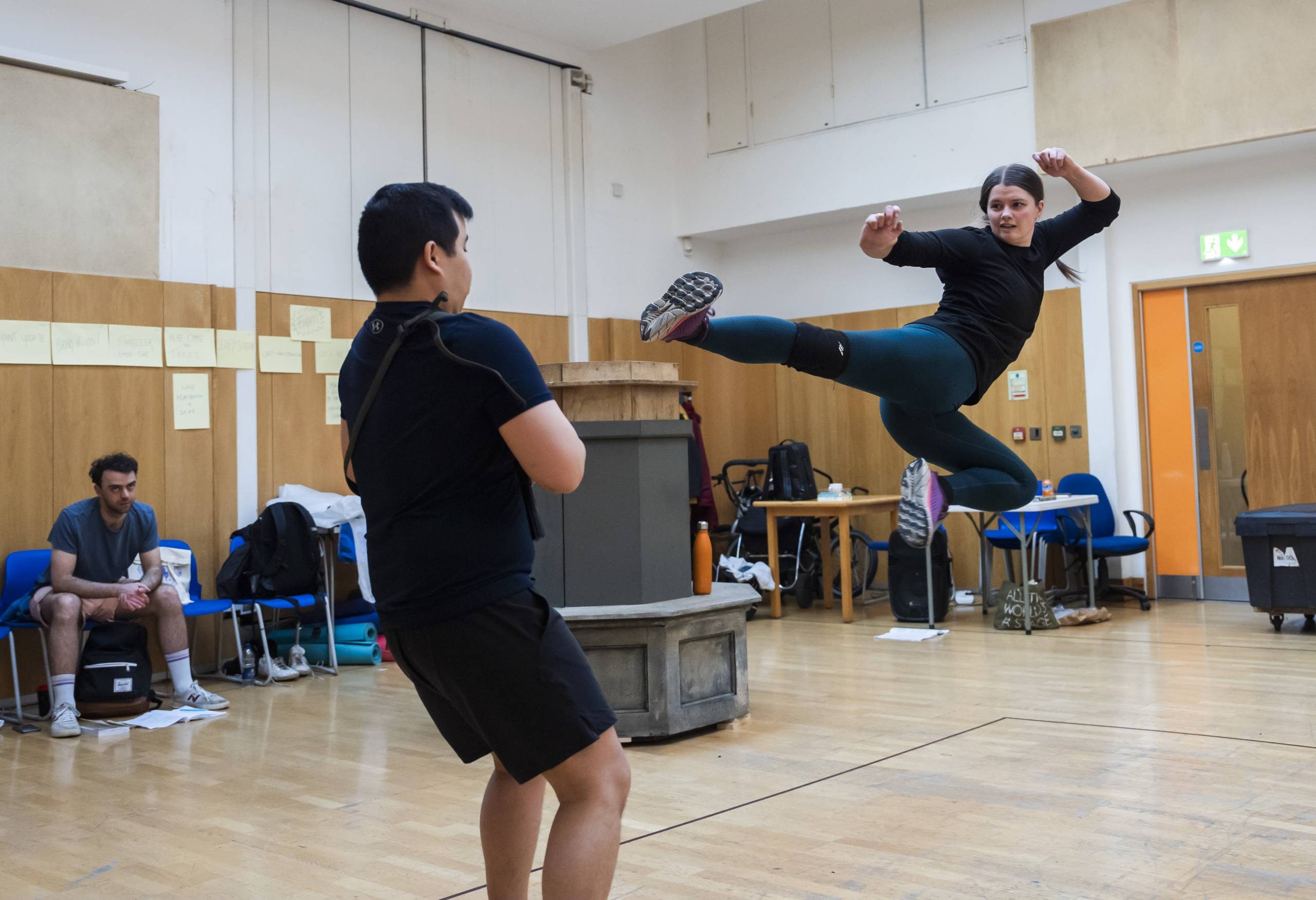 Robert Penny as Banquo and Victoria Clow as Witch. Photographed by Tristram Kenton.
