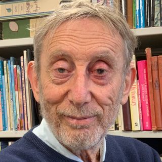 This is a headshot of Michael Rosen looking direct to camera.