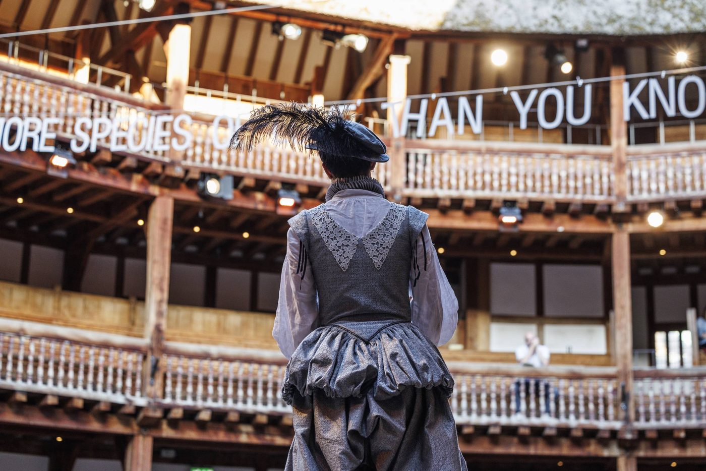 The Company of As You Like It in the Globe Theatre, 2023. Photography by Ellie Kurttz.