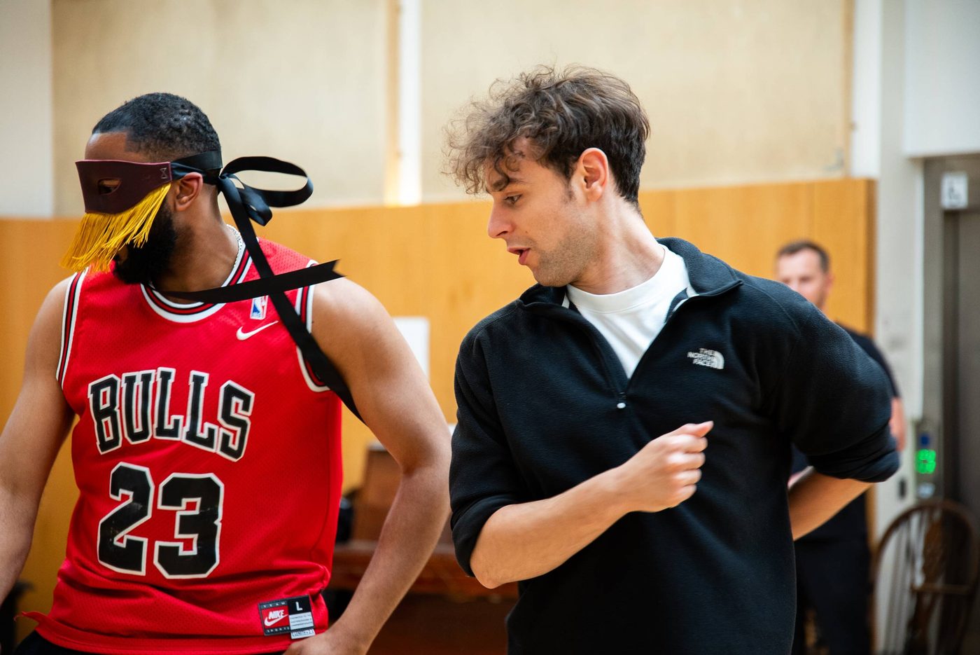 Michael Elcock and Rawaed Asde in rehearsal.