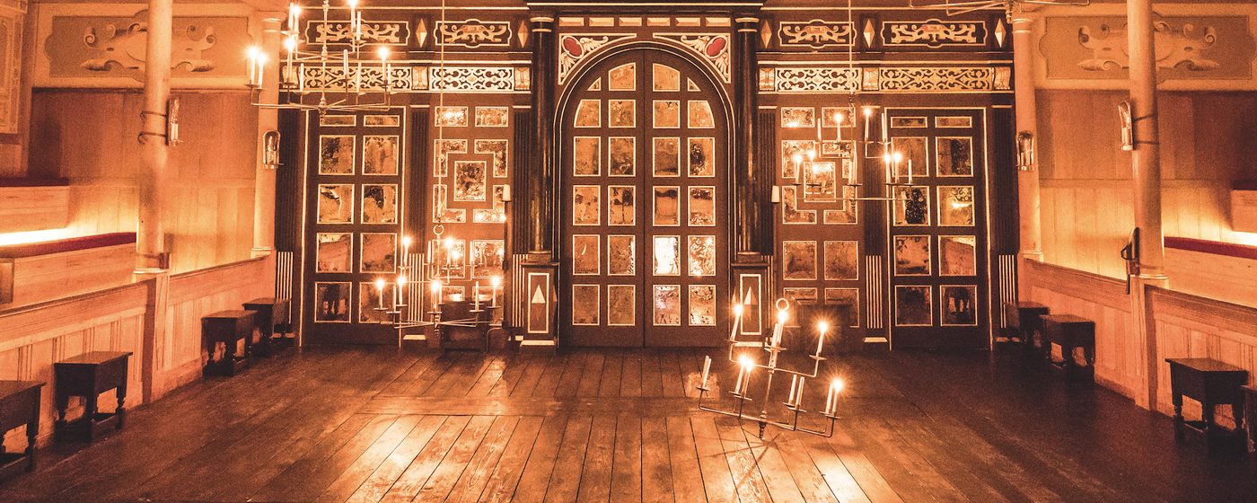 A brightly-lit indoor theatre