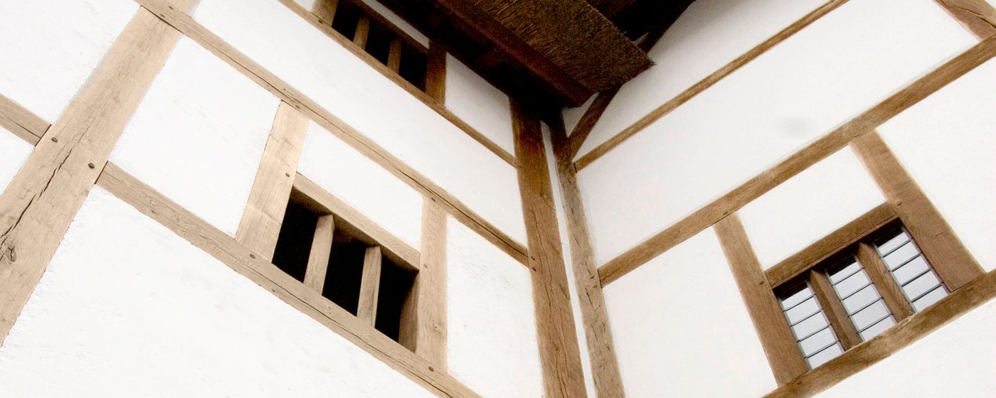 Close up details of a white walled theatre