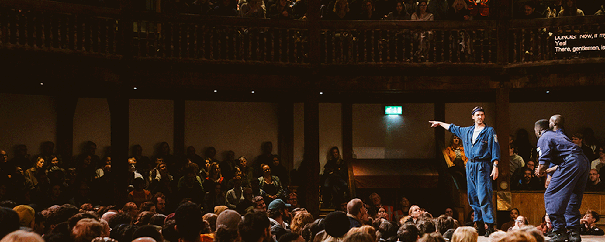 The crowd at Shakespeare's Globe watching the 2022 production of I, Joan.