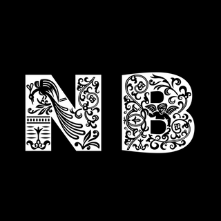 Stylised white letters 'NB' on a black background