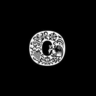 Stylised white letter 'O' on a black background