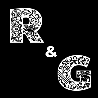 Stylised white letters 'R&G' on a black background