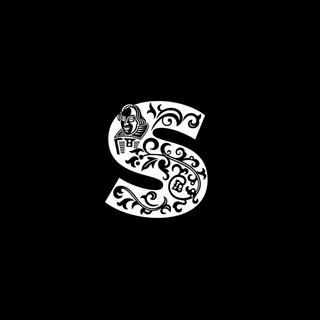 Stylised white letter 'S' on a black background