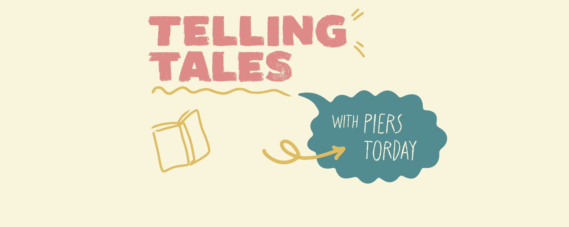 Pastel doodle-style artwork saying 